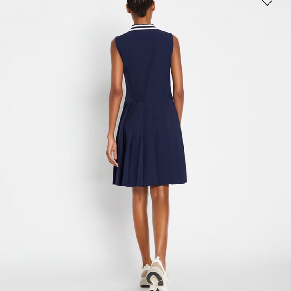 Tory Burch Black performance pleated collar gold dress size small $279 - Picture 4 of 15